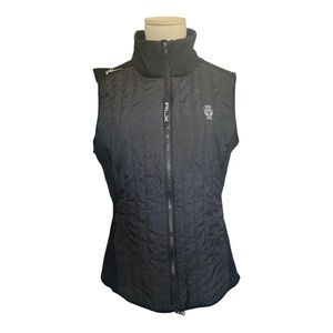 RLX Ralph Lauren Coolwool Golf Vest Black Quilted Zip Front Size L